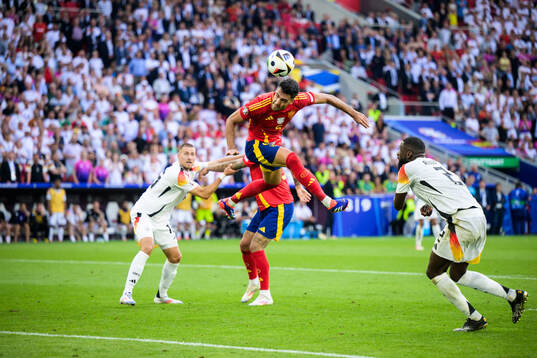 Mikel Merino of Spain scores the 2-1 goal