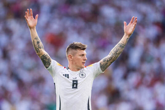 Toni Kroos of Germany reacts