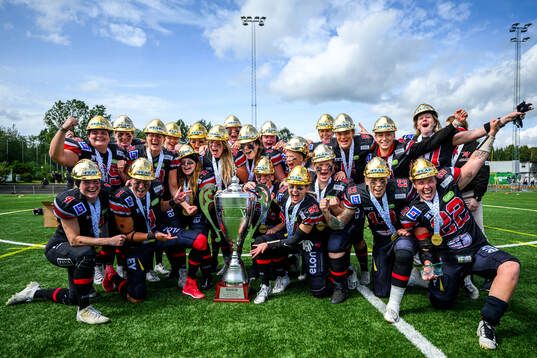 Carlstad Crusaders spelare jublar