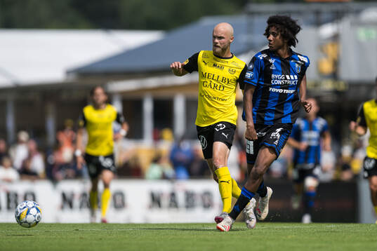Mjällbys Viktor Gustafson och Sirius Malcolm Jeng