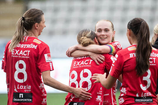 KIF Örebros Maja Bodin och Minea Lassas jublar
