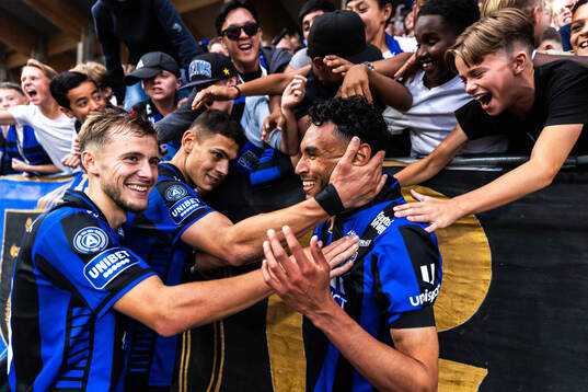 Sirius Melker Heier, Yousef Salech och Joakim Persson jublar efter 3-1