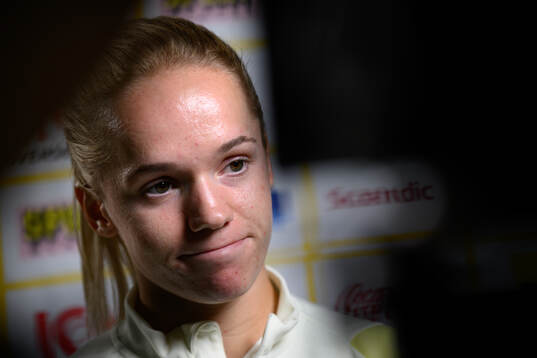 Hanna Lundkvist is being interviewed