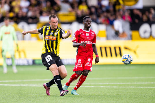 Häckens Even Hovland och Elfsborgs Michael Baidoo