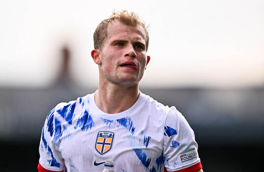 Aleksander Andresen of Norway reacts