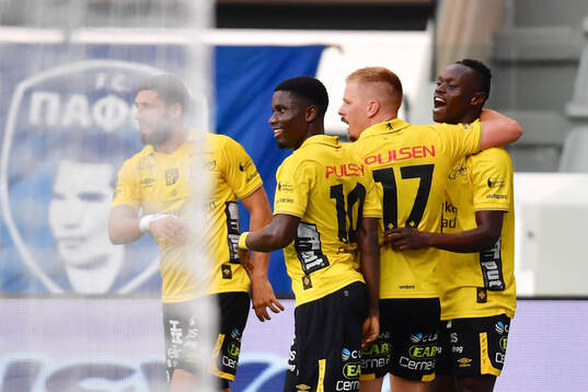 Timothy Noor Ouma of Elfsborg celebrates the 0-1 goal