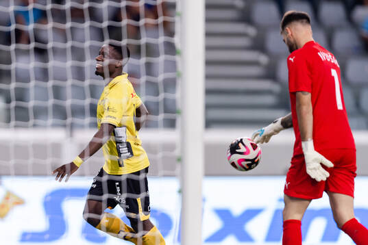 Michael Baidoo of Elfsborg celebrates