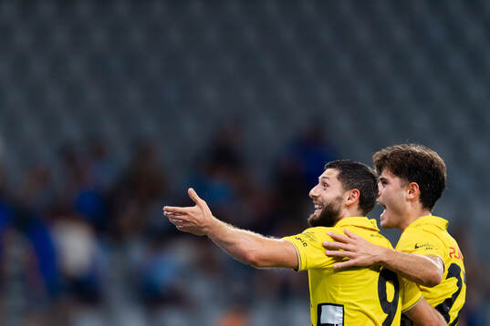 Besfort Zeneli and Arber Zeneli of Elfsborg celebrate