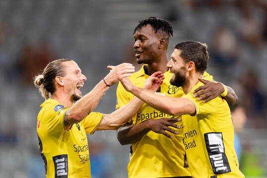 Niklas Hult, Jalal Abdullai and Arber Zeneli of Elfsborg