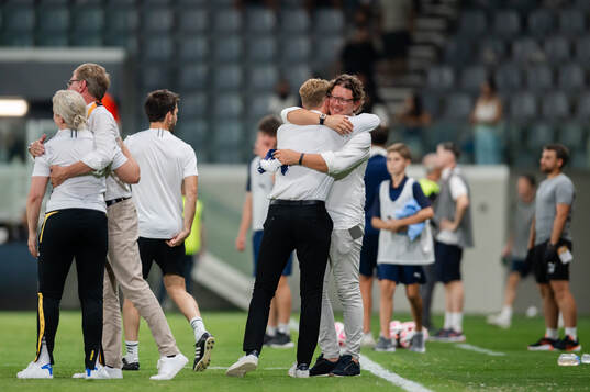 Manager Oscar Hiljemark and Stefan Andreasson, club