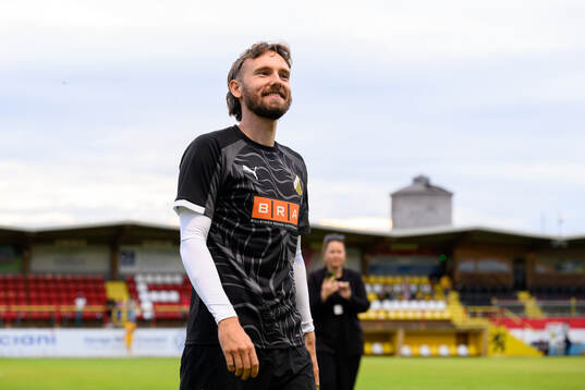 Simon Sandberg of Häcken celebraters
