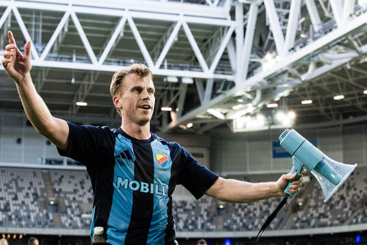 Rasmus Schüller of Djurgården celebrates