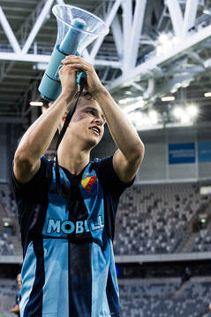Samuel Dahl of Djurgården celebrates
