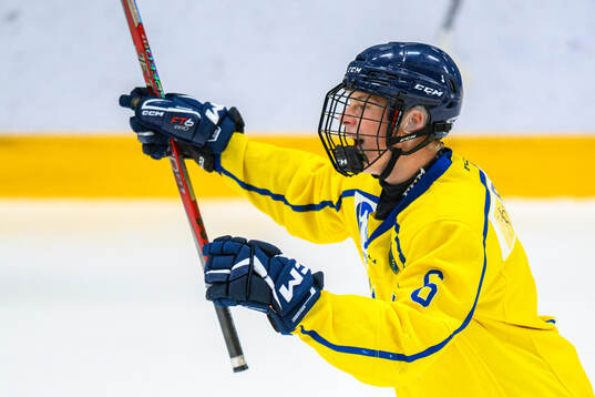 Victor Blårand of Sweden celebrates