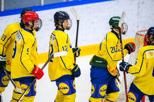 Vilgot Lidén, Emil Strålberg and Bosse Meijer of Sweden