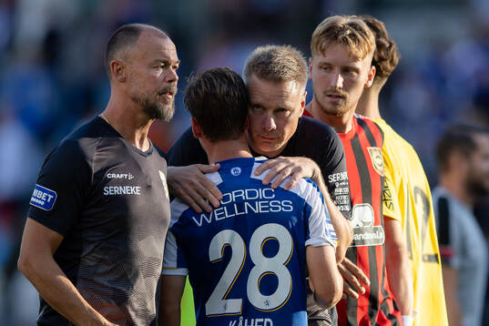 IFK Göteborgs tränare Stefan Billborn och Lucas Kåhed