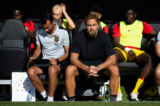 Brommapojkarnas tränare Andreas Engelmark och tränare