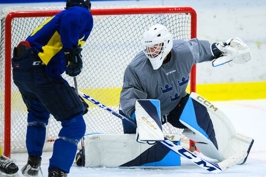 Goaltender Hugo Servergårdh of Sweden