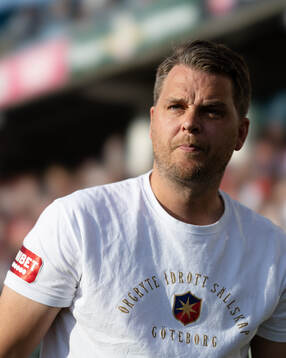 Örgrytes tränare Andreas Holmberg innan fotbollsmatchen i Superettan mellan Örgryte och IK Oddevold den 29 juli 2024 i Göteborg. 