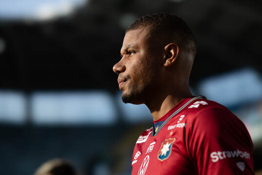 Örgrytes Mikael Dyrestam innan fotbollsmatchen i Superettan mellan Örgryte och IK Oddevold den 29 juli 2024 i Göteborg. 