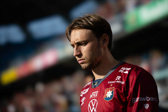 Örgrytes William Svensson innan fotbollsmatchen i
