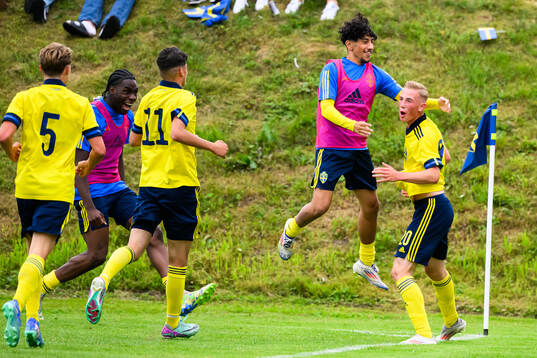 Sveriges Benjamin Brantlind jublar efter 2-0