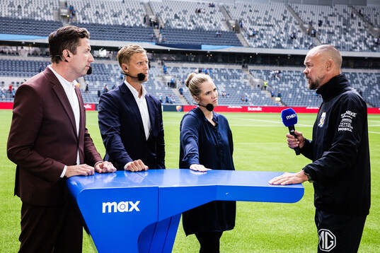 Max programledare Jonas Dahlquist, expert Pär Hansson och