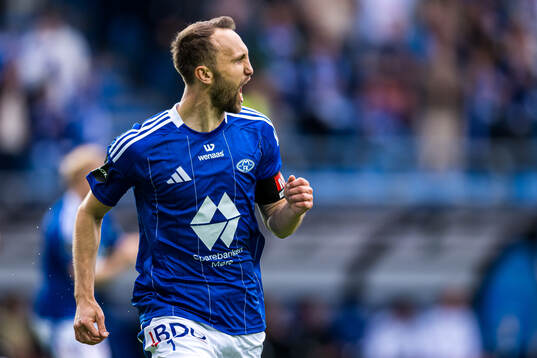 Magnus Wolff Eikrem of Molde celebrates after scoring the 2-0 goal