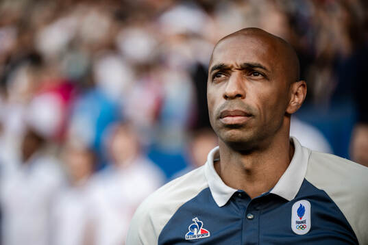 Thierry Henry, head coach of France ahead of the men’s football final between France and Spain