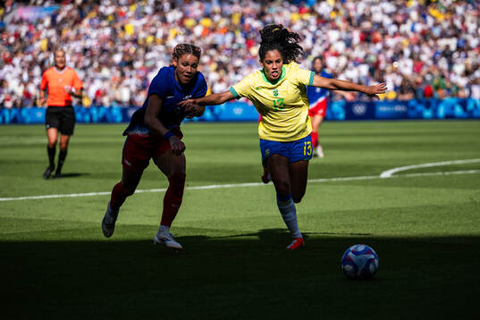 Trinity Rodman of USA and Yasmim of Brazil in the women’s