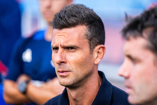 Head coach Thiago Motta of Juventus ahead of the Friendly football match between Atletico Madrid and Juventus on August 11, 2024 in Gothenburg. 
