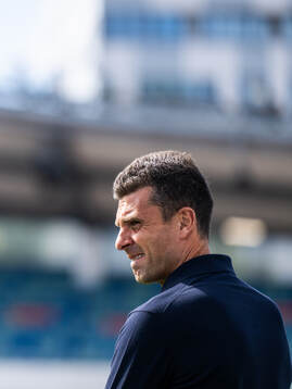Head coach Thiago Motta of Juventus ahead of the Friendly football match between Atletico Madrid and Juventus on August 11, 2024 in Gothenburg. 
