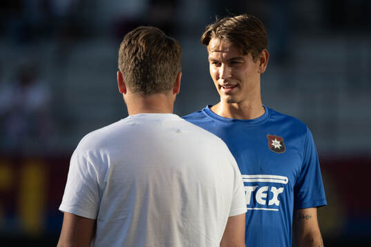 Örgrytes Noah Christoffersson och tränare Andreas Holmberg