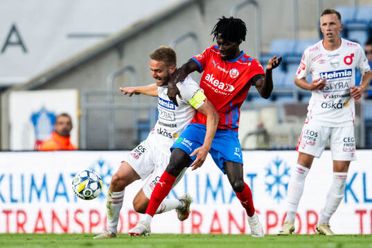 Degerfors Johan Mårtensson och Helsingborgs Benjamin Acquah