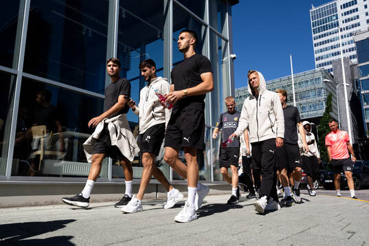 Goalkeeper Sebastian Banozic, Filip Trpcevski and Srdjan