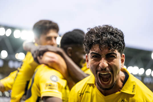 Ahmed Qasem of Elfsborg calebrate