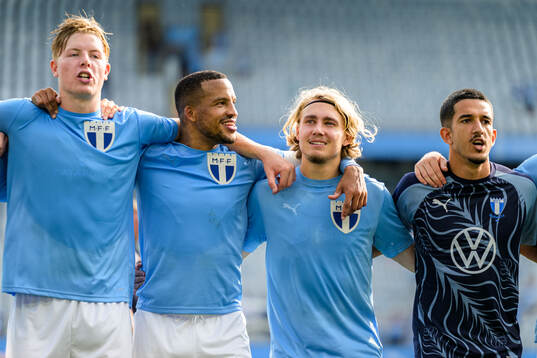 Malmö FFs Nils Zätterström, Martin Olsson och Sebastian