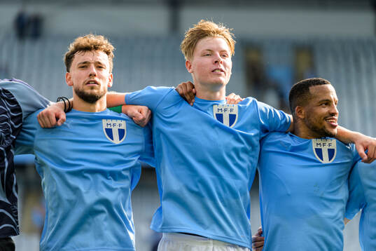 Malmö FFs Colin Rösler, Nils Zätterström och Martin