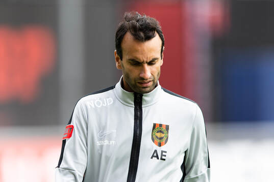 Brommapojkarnas tränare Andreas Engelmark innan