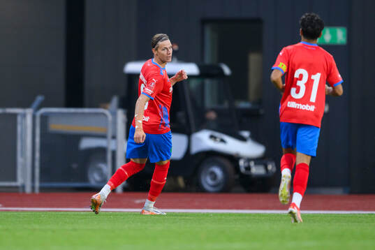 Helsingborgs Taylor Silverholt jublar efter 0-2