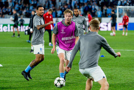 Nils Zetterström of Malmö FF ahead of the UEFA Champions League football match between Malmö FF and Sparta Prag on August 21, 2024 in Malmö. 