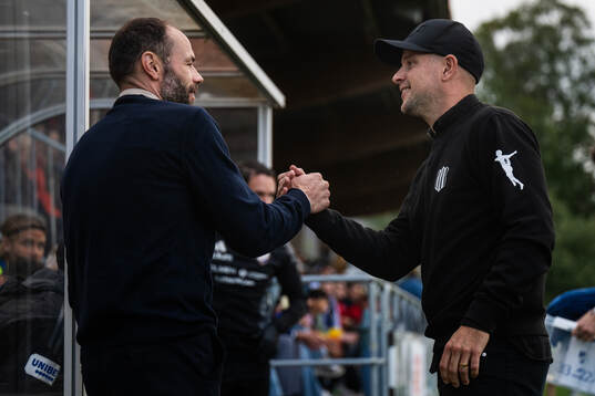IFK Norrköpings tränare Andreas Alm och Piteås tränare Tomas Eriksson