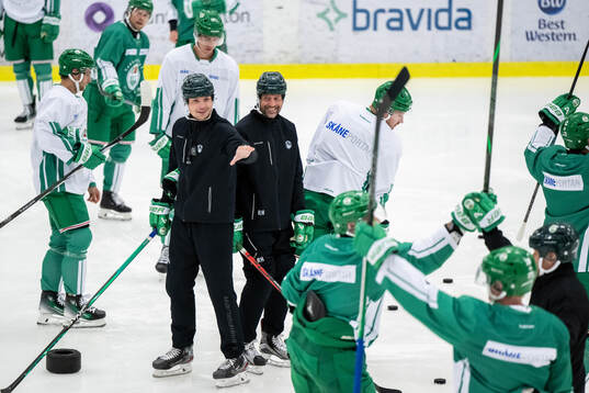 Assisterande tränare Max Bohlin och tränare Roger Hansson