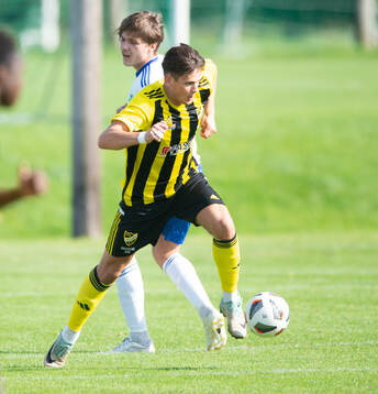 IFK Hässleholms Viktor Ahlgren i matchen för juniorer, U19, mellan IFK Hässleholm och Ystads IF 25 augusti 2024.