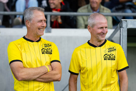 Häckens klubblegendarer Sonny Karlsson och Peter Friberg