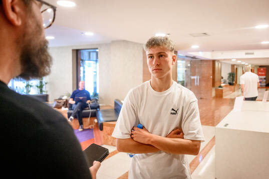 Hugo Bolin of Malmö FF at an interview