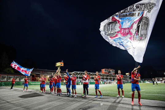 Helsingborg spelare jublar