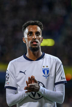 Taha Ali of Malmö FF looks dejected