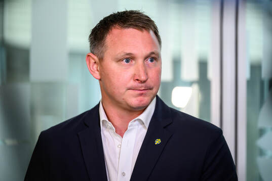 Kim Källström, Head of football at the Swedish football federation, speaks to media at a press conference