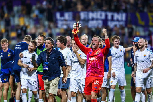 The players of Djurgården celebrates